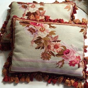 Antique Needlepoint Pillows